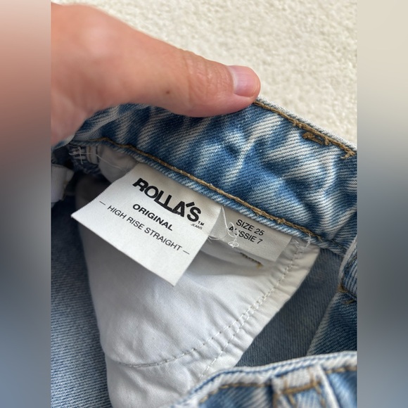 ROLLAS Light Blue Distressed Jeans 25 - Picture 3 of 4